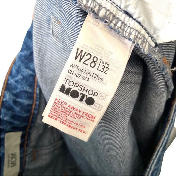 Topshop Dark Blue Embroidered Mom Jeans in Size W28 L32 - Picture 16 of 16